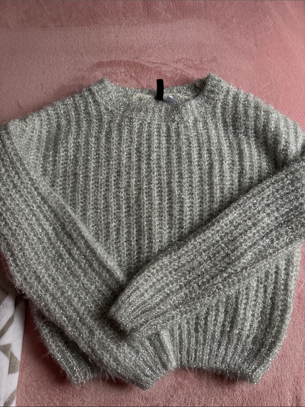 H&M Silver Metallic Crewneck Sweater